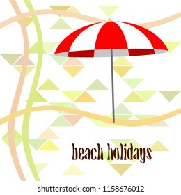 Beach umbrella holiday vector background