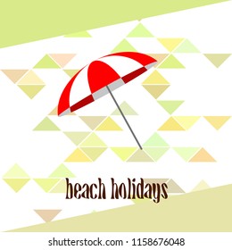 Beach umbrella holiday vector background