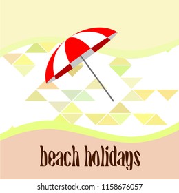 Beach umbrella holiday vector background