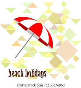 Beach umbrella holiday vector background