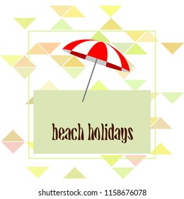 Beach umbrella holiday vector background