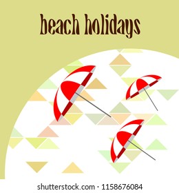 Beach umbrella holiday vector background