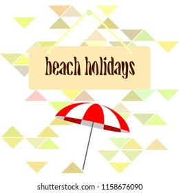 Beach umbrella holiday vector background
