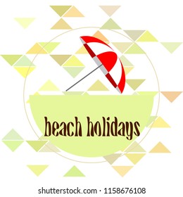 Beach umbrella holiday vector background