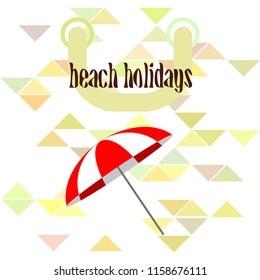 Beach umbrella holiday vector background