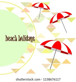 Beach umbrella holiday vector background