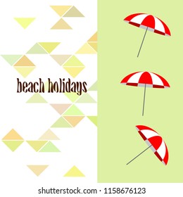 Beach umbrella holiday vector background
