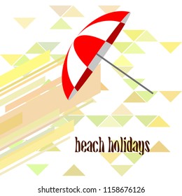 Beach umbrella holiday vector background