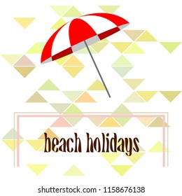 Beach umbrella holiday vector background