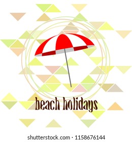Beach umbrella holiday vector background