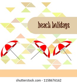 Beach umbrella holiday vector background