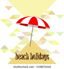 Beach umbrella holiday vector background
