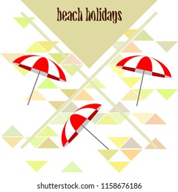 Beach umbrella holiday vector background