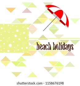Beach umbrella holiday vector background