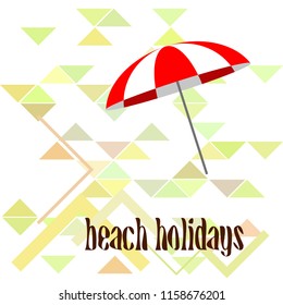 Beach umbrella holiday vector background