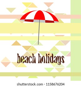Beach umbrella holiday vector background