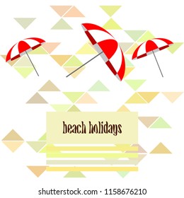 Beach umbrella holiday vector background