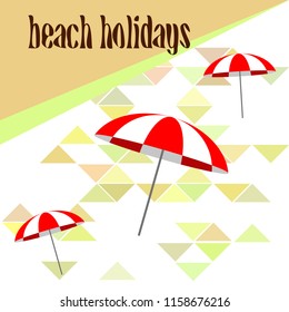 Beach umbrella holiday vector background