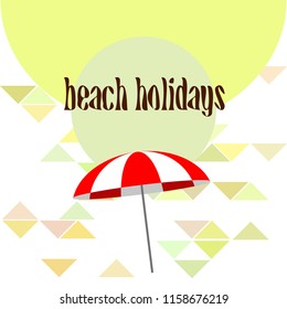 Beach umbrella holiday vector background