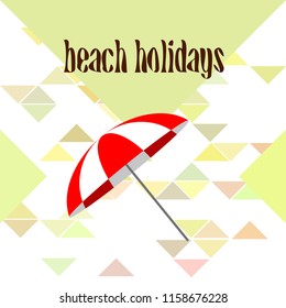 Beach umbrella holiday vector background