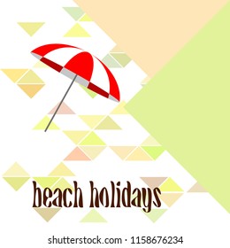 Beach umbrella holiday vector background