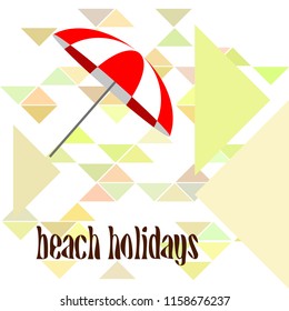Beach umbrella holiday vector background