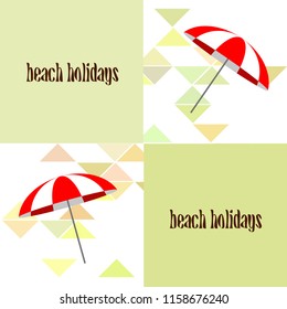 Beach umbrella holiday vector background