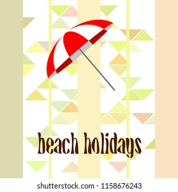 Beach umbrella holiday vector background