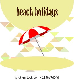 Beach umbrella holiday vector background