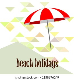 Beach umbrella holiday vector background