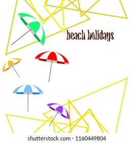 Beach umbrella holiday vector background