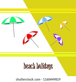 Beach umbrella holiday vector background