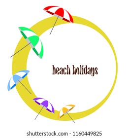 Beach umbrella holiday vector background