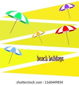 Beach umbrella holiday vector background