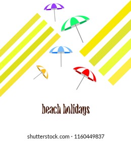 Beach umbrella holiday vector background