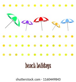 Beach umbrella holiday vector background