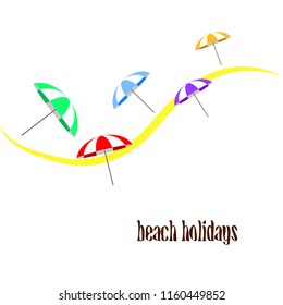 Beach umbrella holiday vector background
