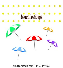 Beach umbrella holiday vector background