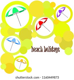 Beach umbrella holiday vector background