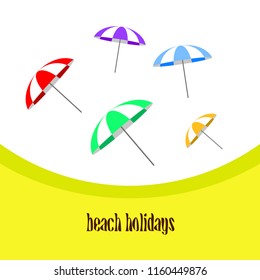 Beach umbrella holiday vector background