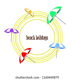 Beach umbrella holiday vector background
