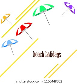 Beach umbrella holiday vector background