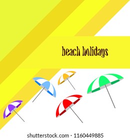 Beach umbrella holiday vector background