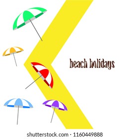 Beach umbrella holiday vector background