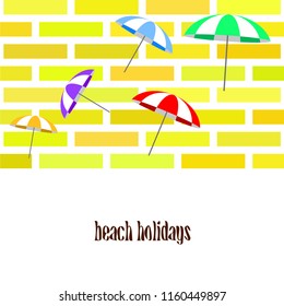 Beach umbrella holiday vector background