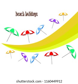 Beach umbrella holiday vector background