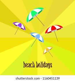 Beach umbrella holiday vector background