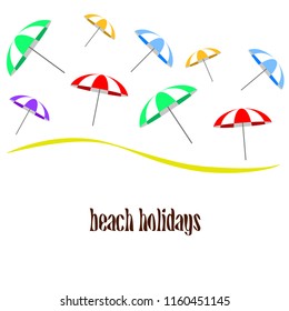 Beach umbrella holiday vector background