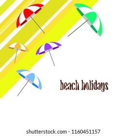 Beach umbrella holiday vector background