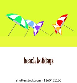 Beach umbrella holiday vector background
